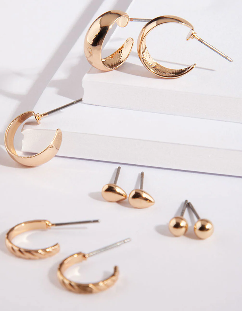 Gold Stud Sleeper Earring 6-Pack - Image 2