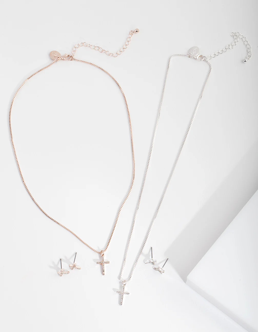 Mixed Metal Diamante Cross Jewellery Set - Image 3