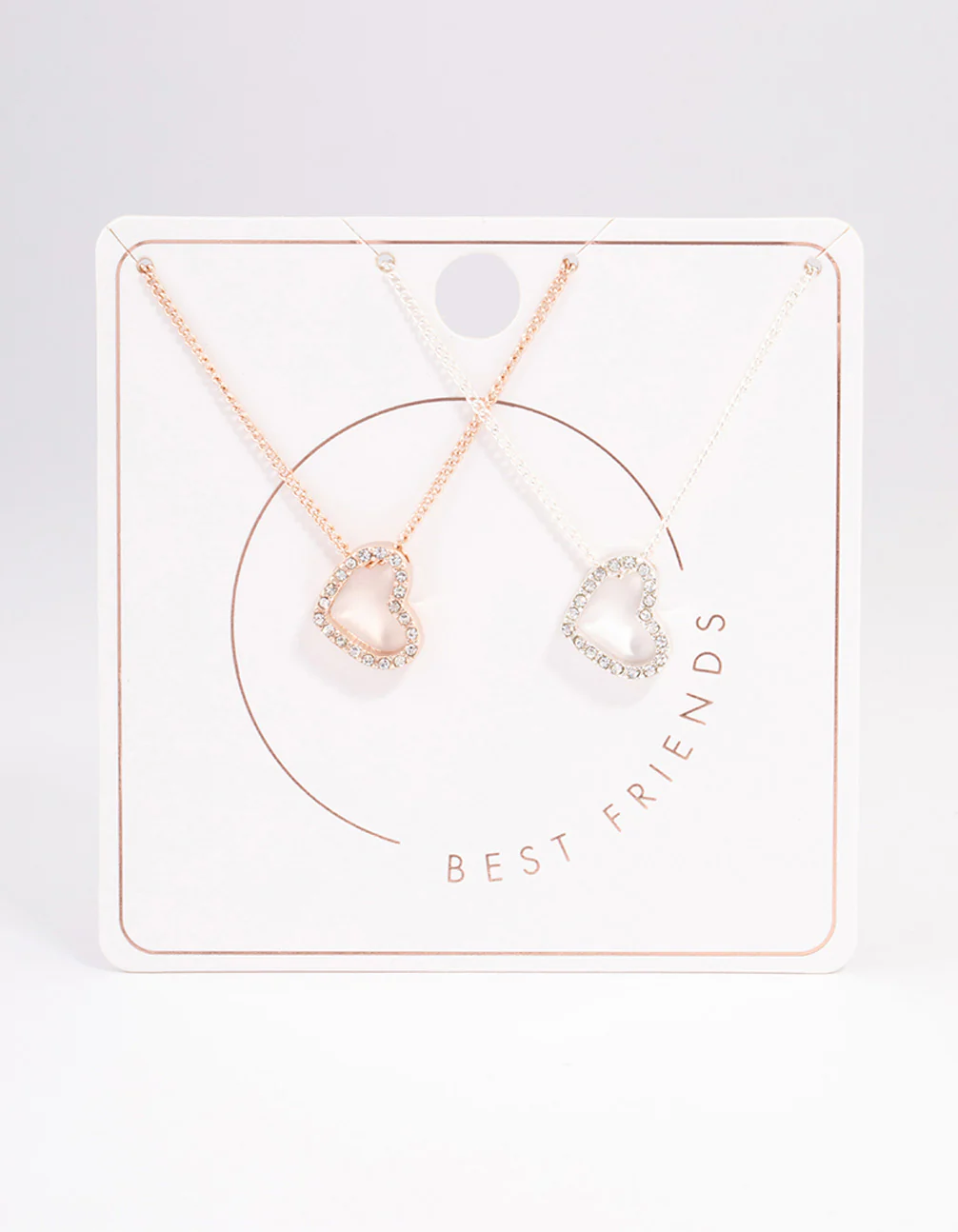 Mixed Metal Diamante Heart Necklace 2 Pack - Image 3