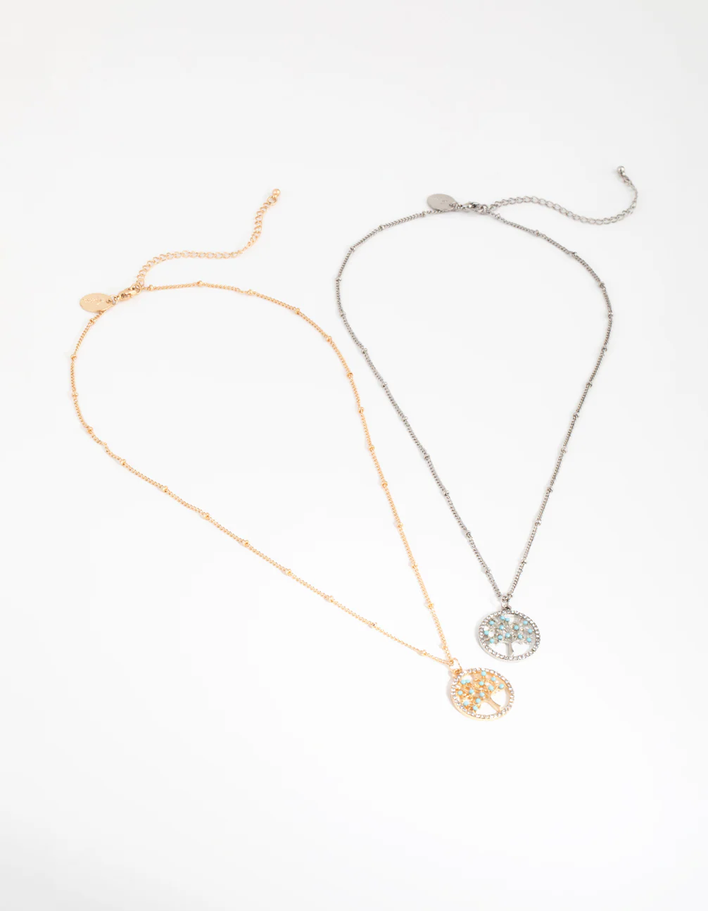 Mixed Metal Diamante Tree Necklace Pack - Image 2