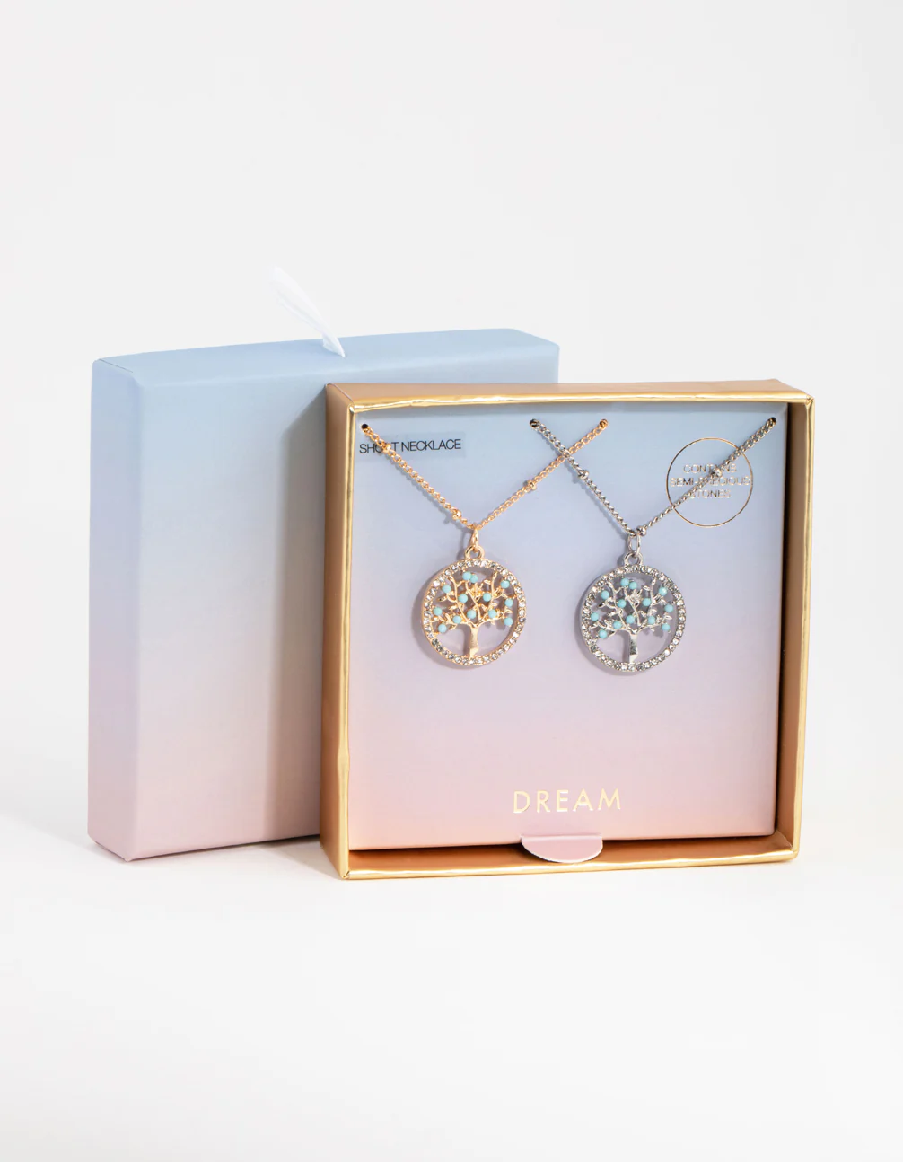 Mixed Metal Diamante Tree Necklace Pack - Image 3