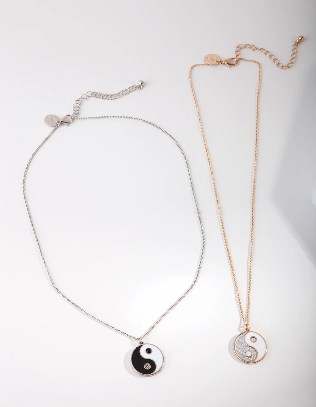 Mixed Metal Yin & Yang Necklace Set - Image 2
