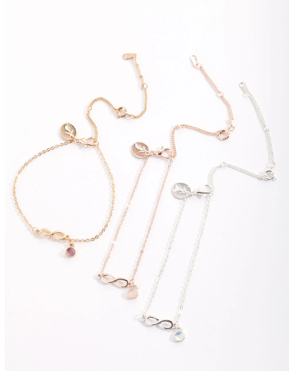 Mixed Metal Infinity Stone Bracelet Pack - Image 2