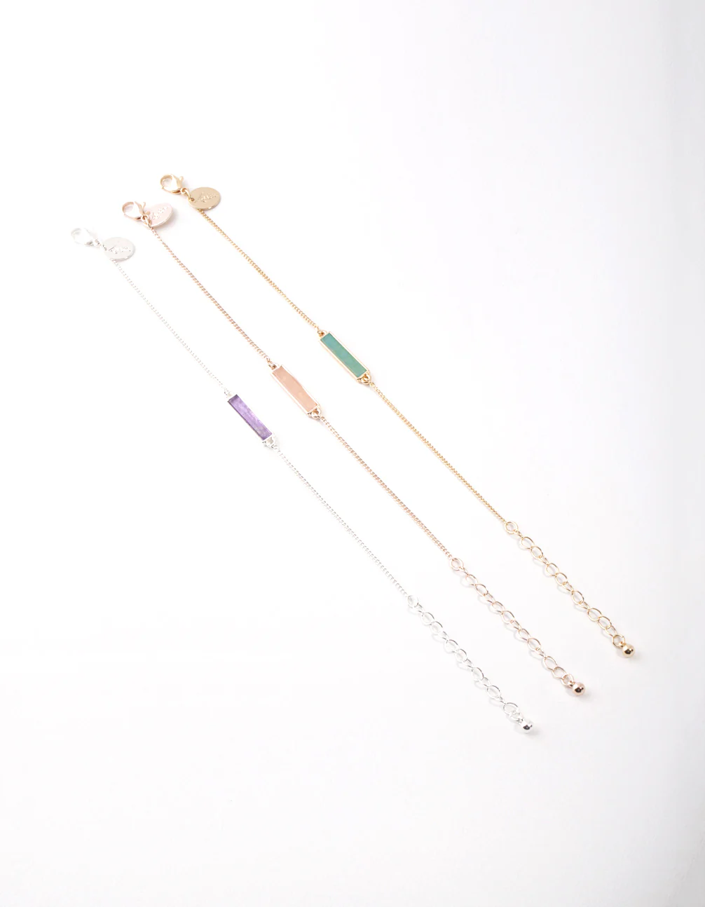 Mixed Metal Semi Precious Bar Bracelet Pack - Image 3