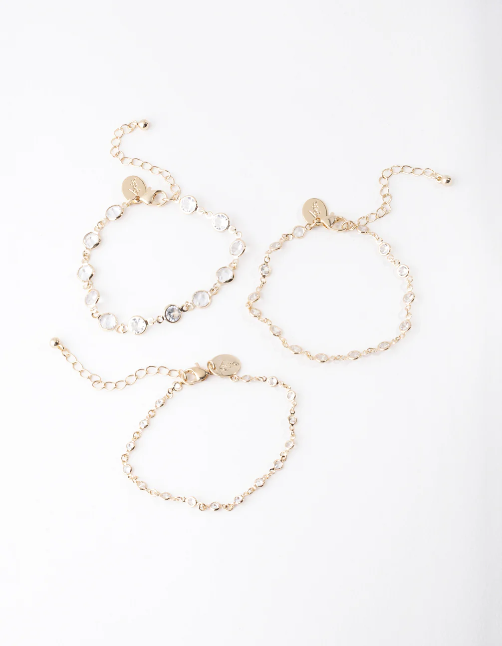 Gold Circle Diamante Bracelet Pack - Image 2