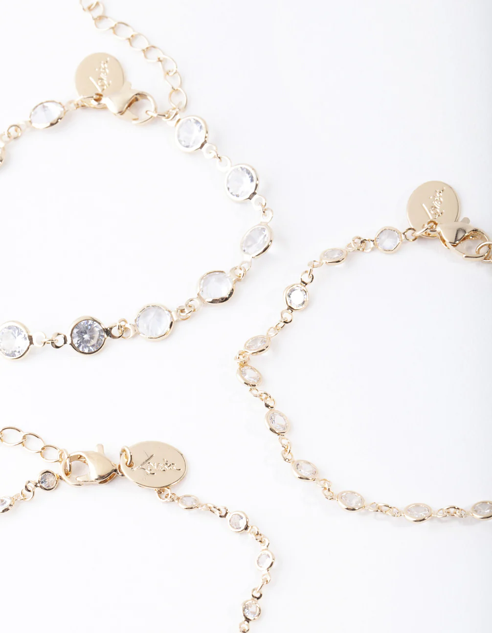 Gold Circle Diamante Bracelet Pack - Image 3