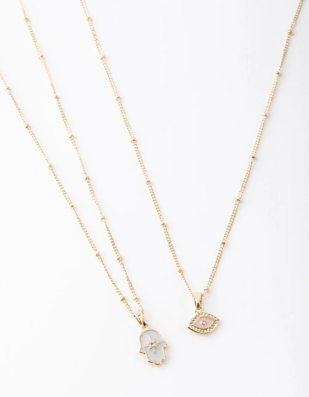 Gold Evil Eye & Hamsa Hand Necklace Pack - Image 2