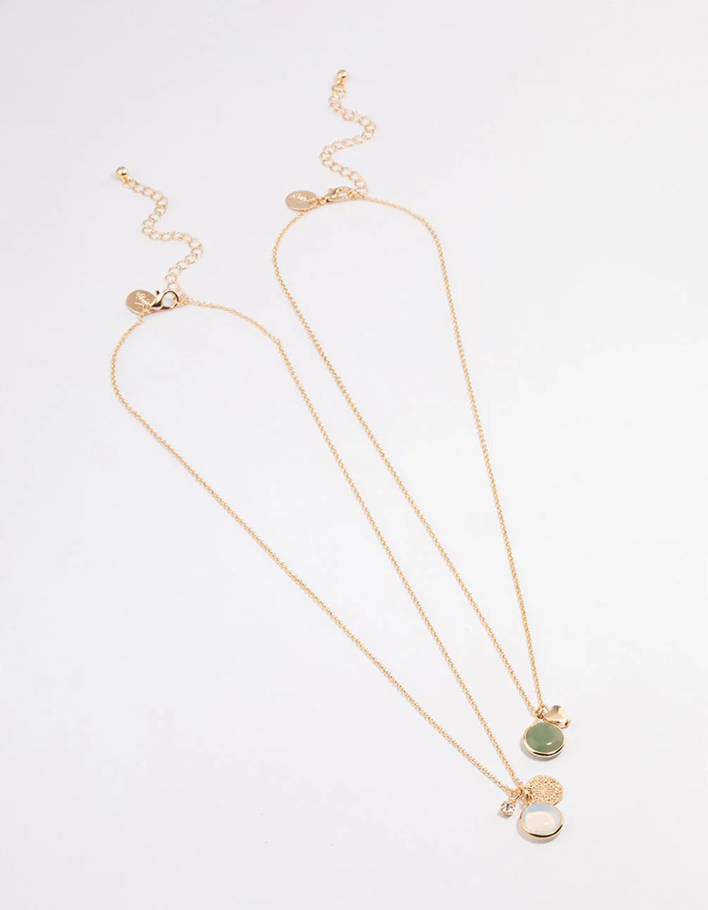 Gold & Green Semi-Precious Jingle Necklace Pack - Image 2