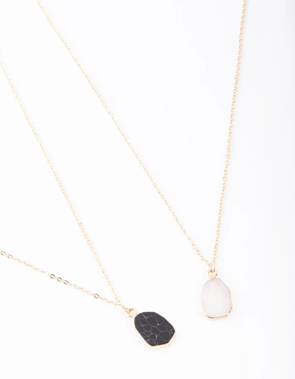 Gold Large Dark Semi Precious Stone Necklace Pack - Image 2