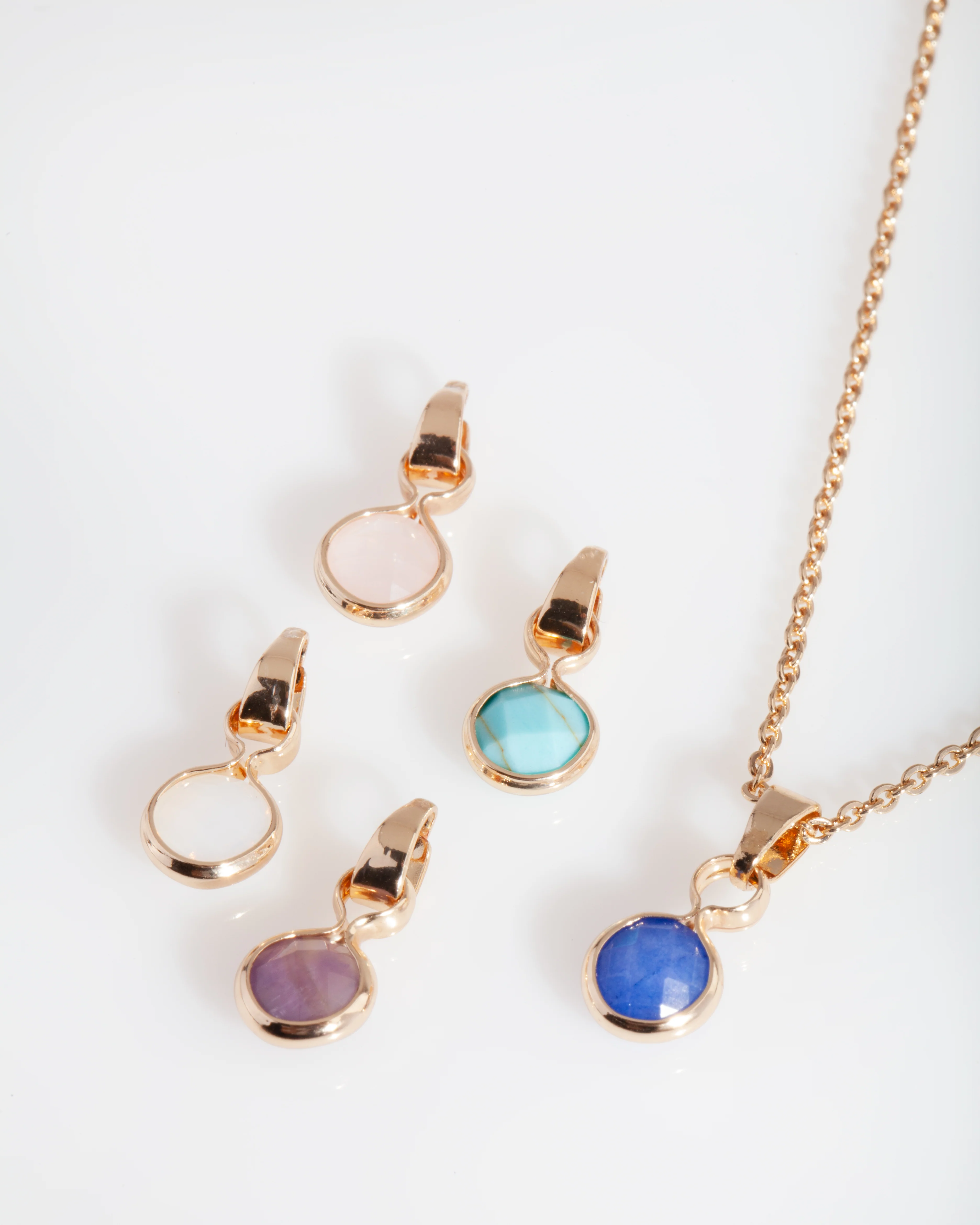 Gold Semi-Precious Charm Necklace - Image 3