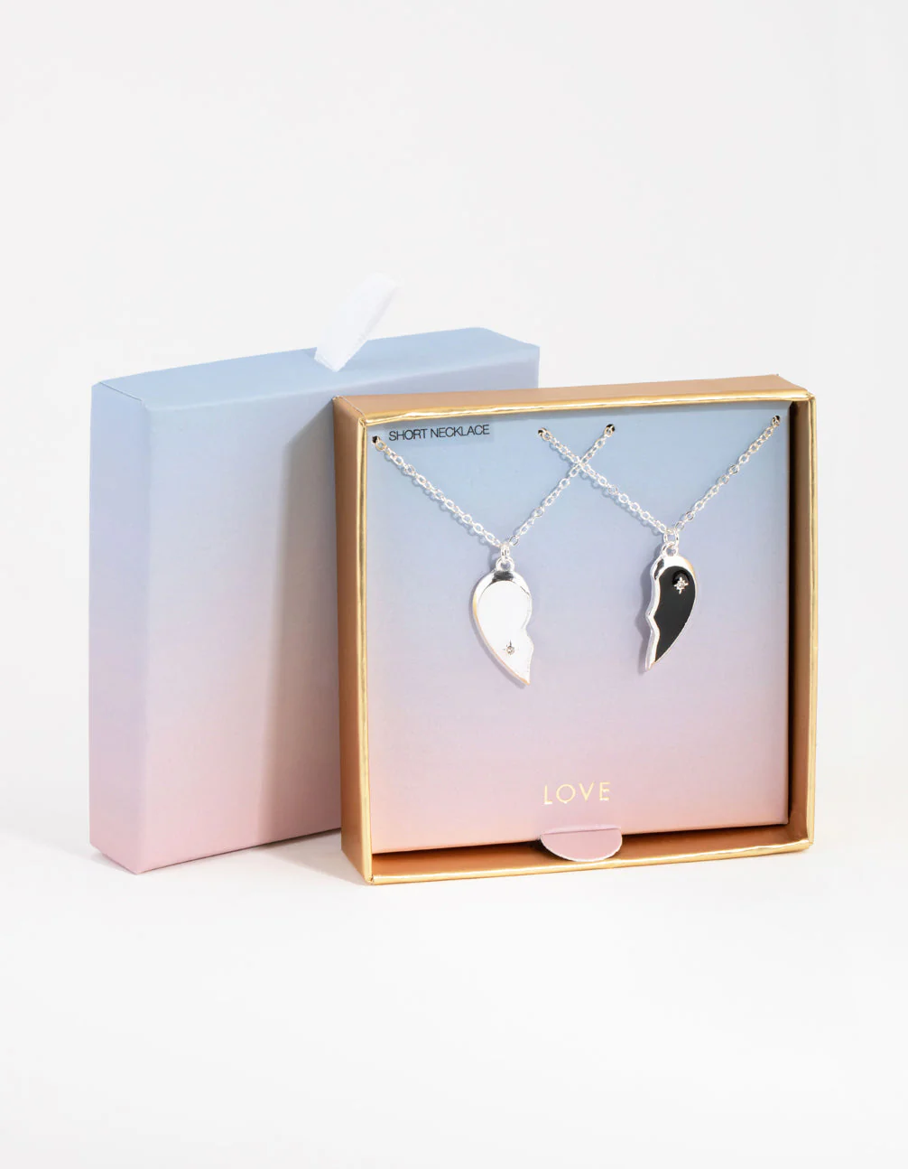 Silver Black & White Half Yin Yang Necklace Pack - Image 2