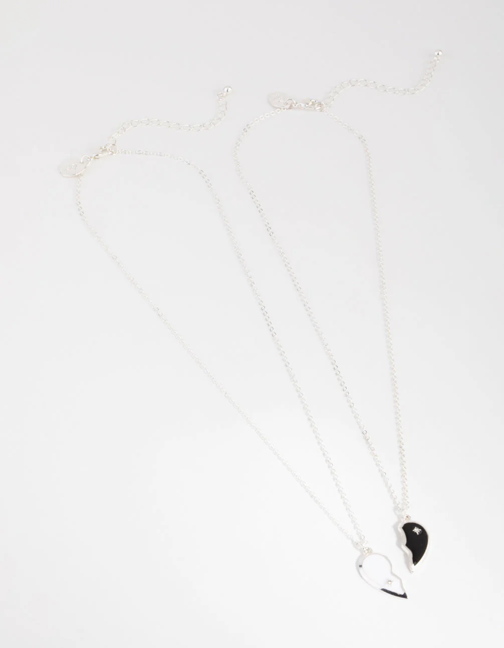 Silver Black & White Half Yin Yang Necklace Pack - Image 3