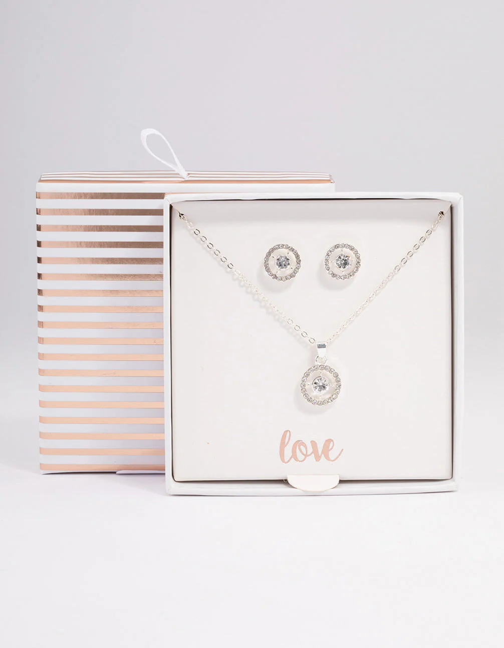 Silver Crystal Halo Jewellery Set - Image 3