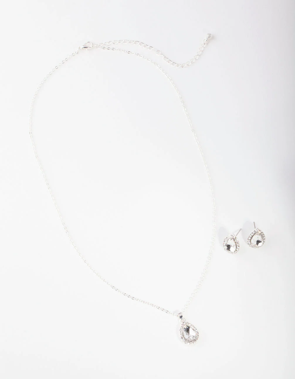 Silver Pear Crystal Jewellery Set - Image 2