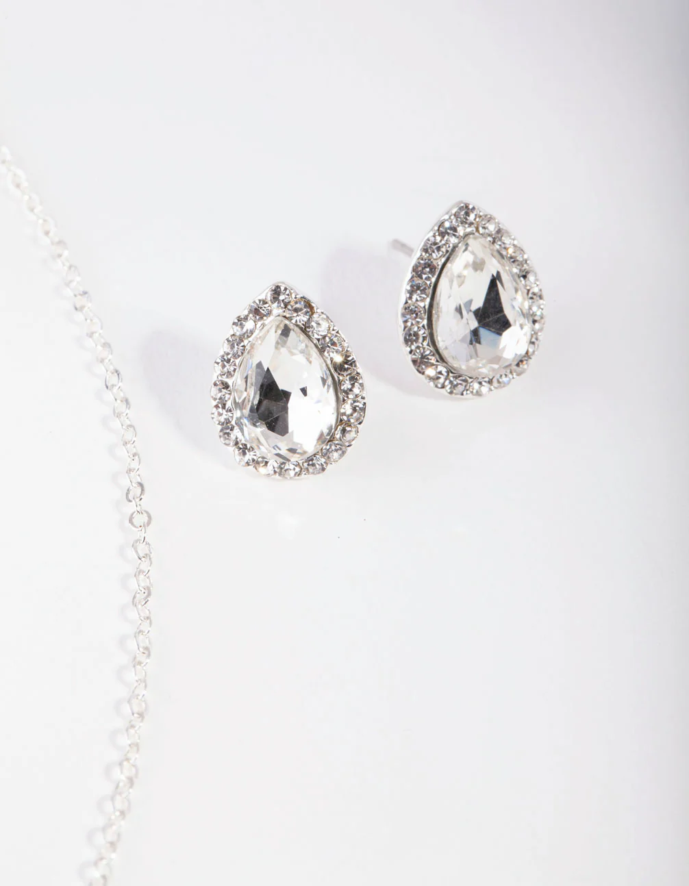 Silver Pear Crystal Jewellery Set - Image 3