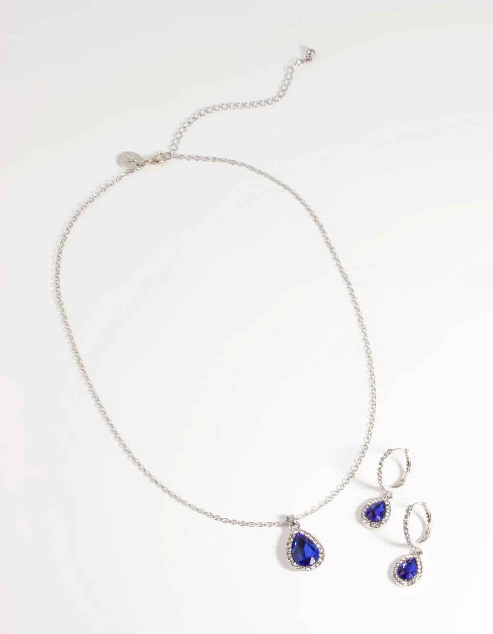 Silver Sapphire Necklace & Earring Set - Image 2