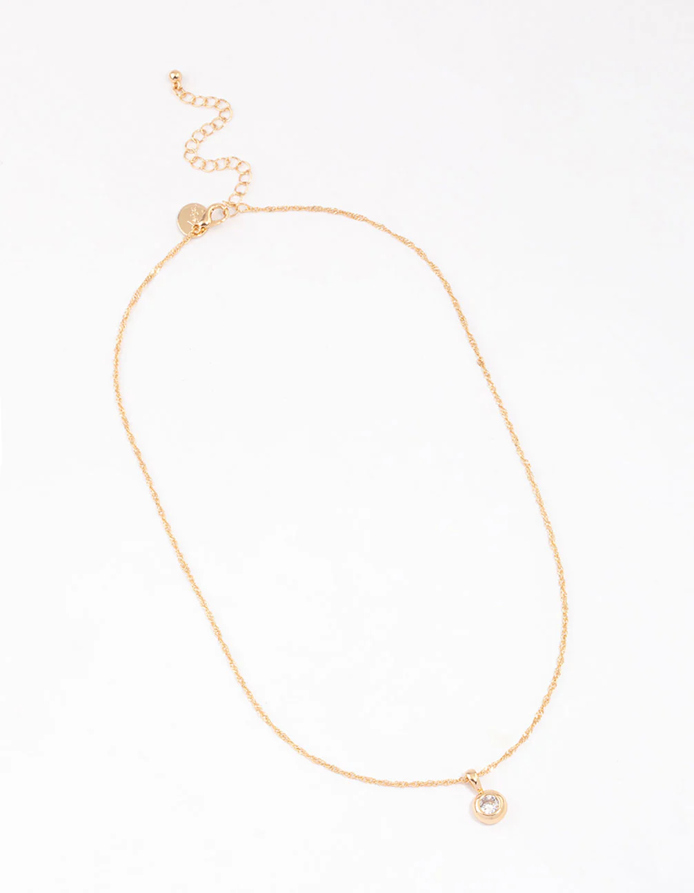 Gold Bezel Diamante Drop Necklace & Polishing Set - Image 3
