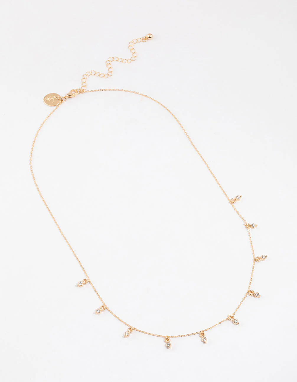 Gold Diamante Droplet Necklace & Polishing Set - Image 3