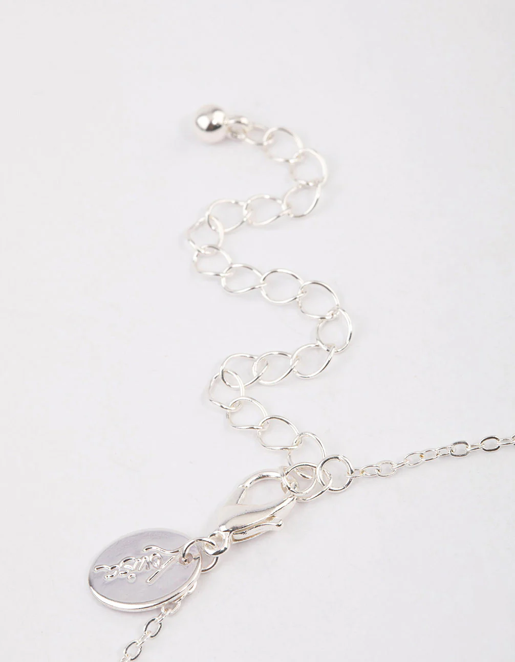 Silver Diamante Drop Open Circle Necklace & Polishing Set - Image 4