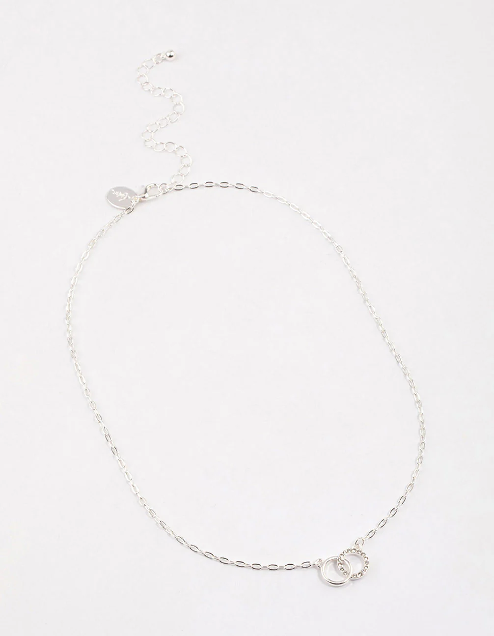 Silver Linked Circle Diamante Necklace & Polishing Set - Image 3