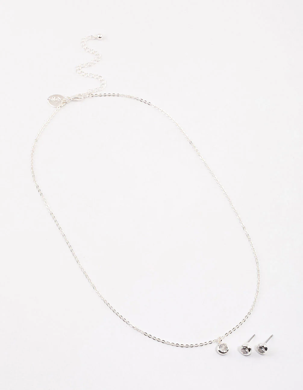 Silver Simple Diamante Drop Jewellery & Polishing Set - Image 3