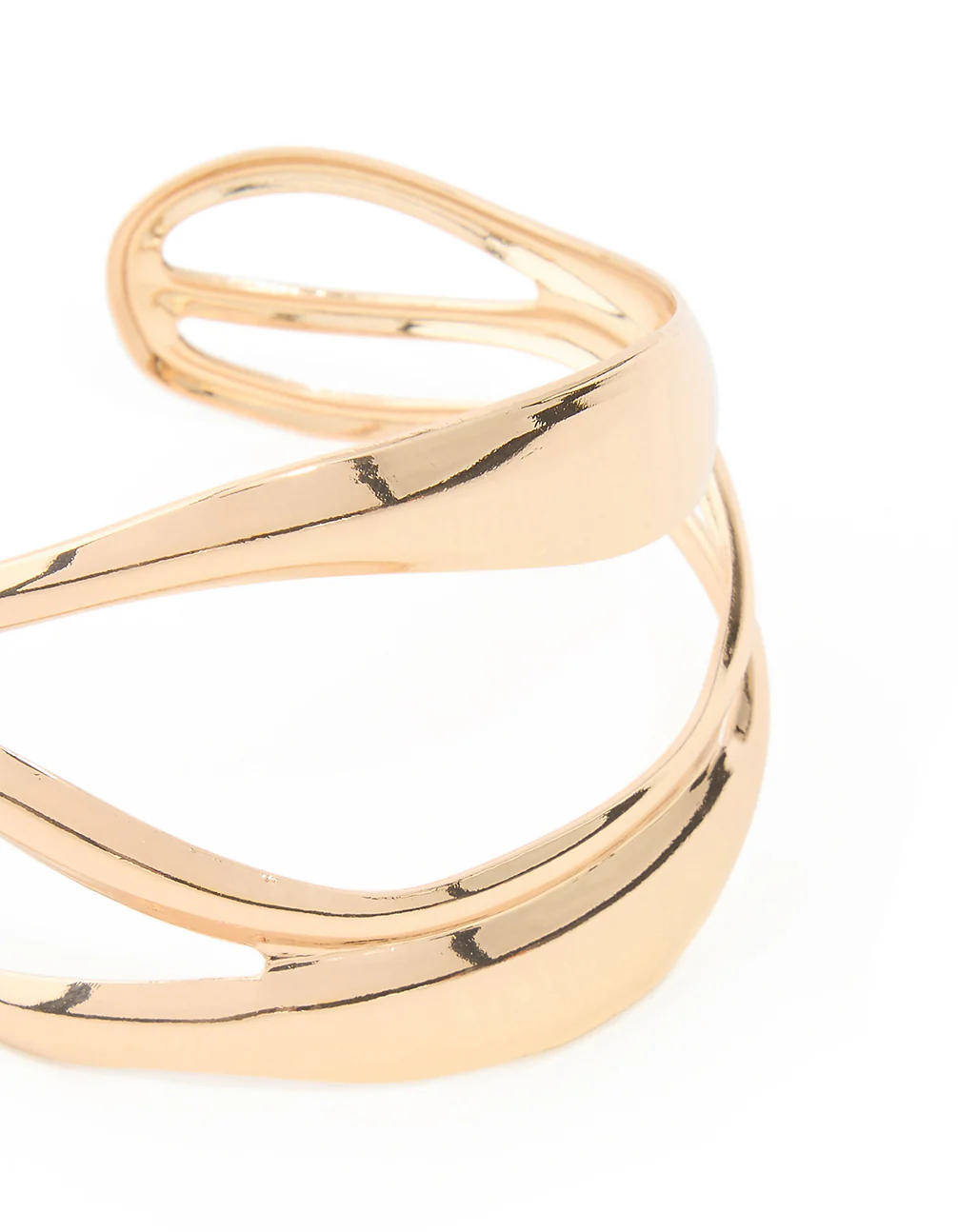 Gold Abstract Waves Wrist Cuff - Image 4