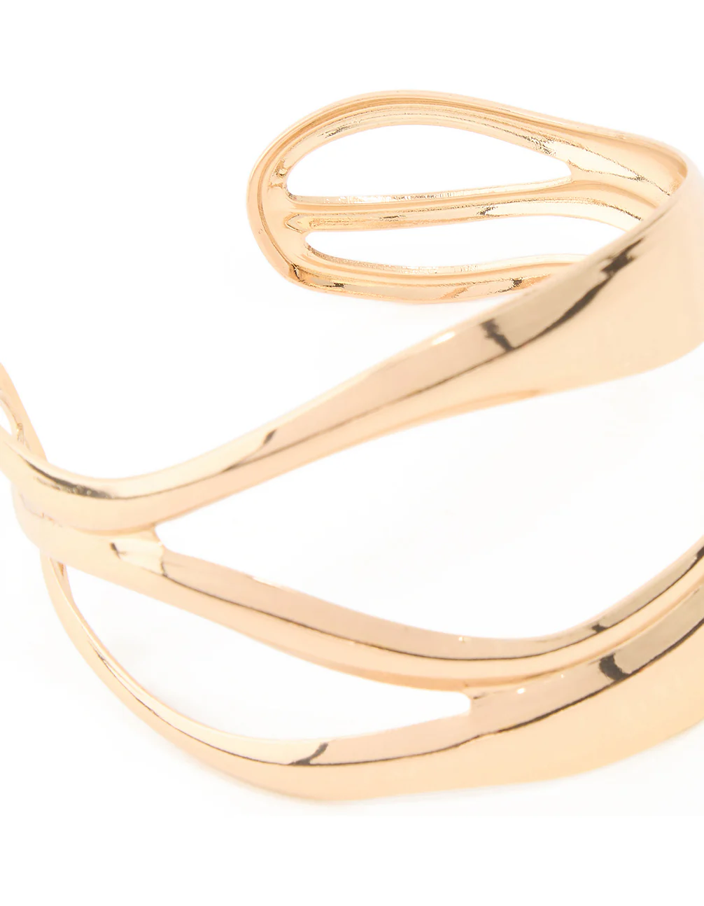 Gold Abstract Waves Wrist Cuff - Image 5