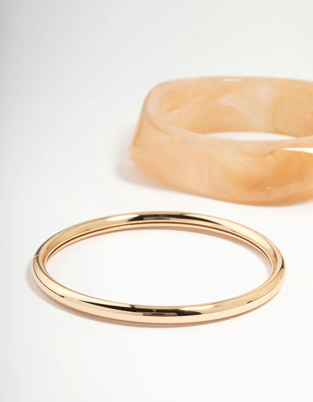 Gold & Acrylic Bangles 3-Pack - Image 2