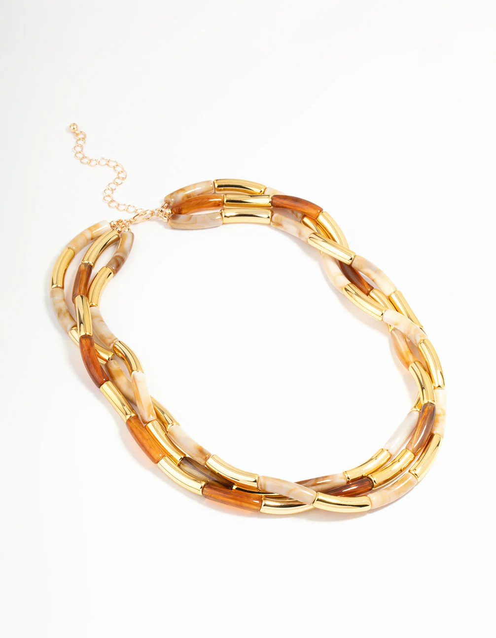 Gold & Acrylic Layered Necklace - Image 4