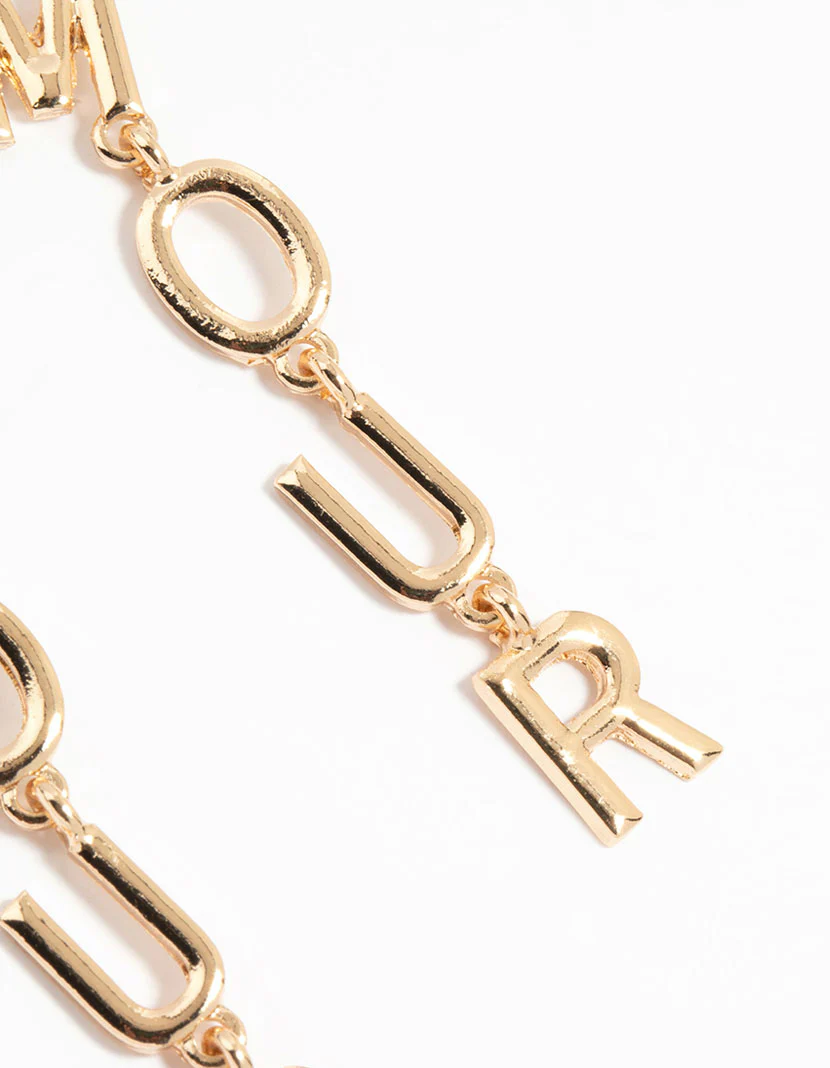 Gold Amour Drop Earrings - Image 3