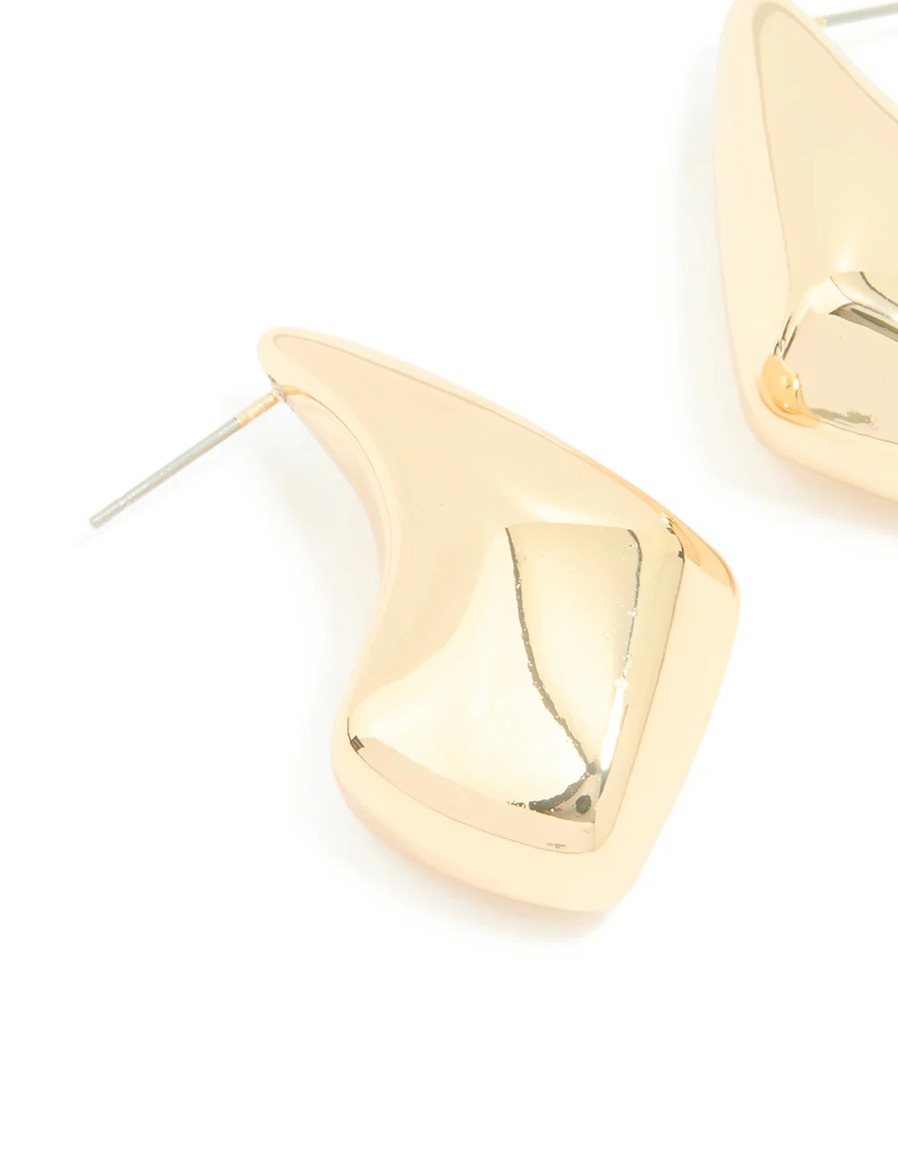 Gold Angular Teardrop Earrings - Image 3