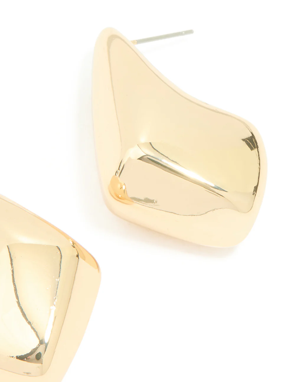 Gold Angular Teardrop Earrings - Image 5