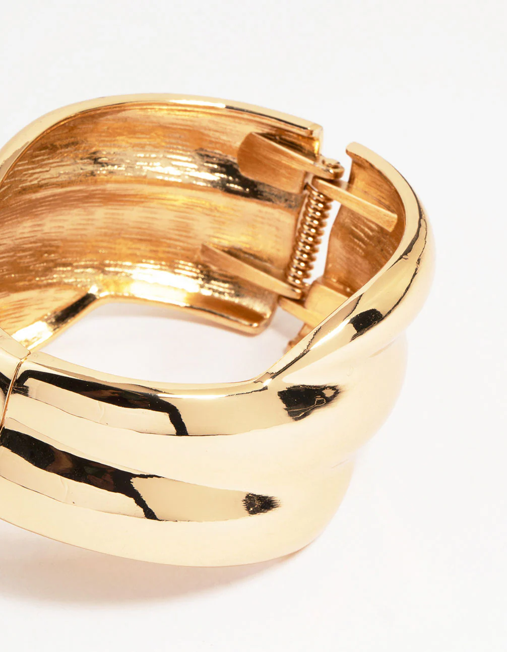 Gold Asymmetrical Ribbed Wrist Cuff - Image 2