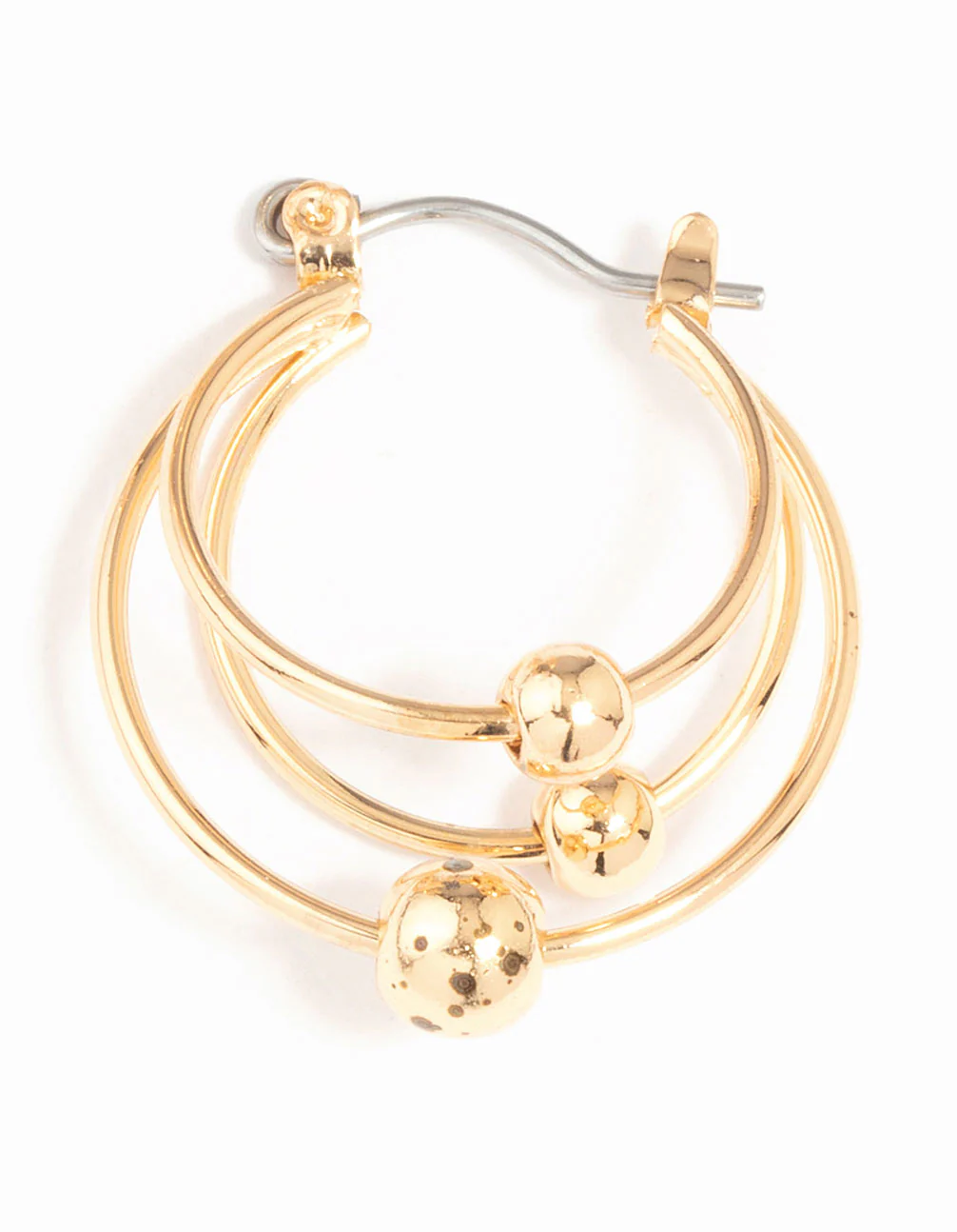 Gold Ball Hoop Earrings - Image 5