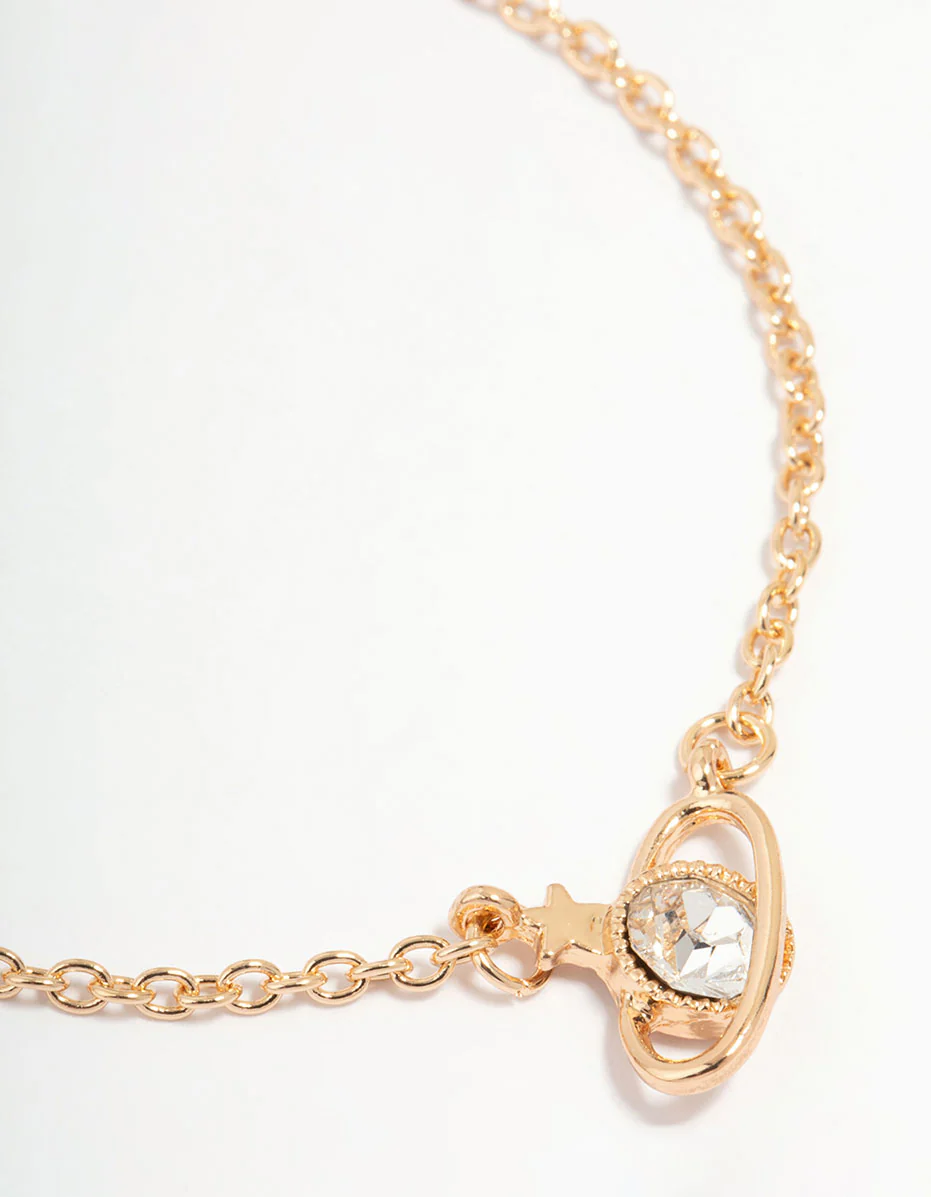 Gold Ball Planet Diamante Bracelets 2-Pack - Image 3