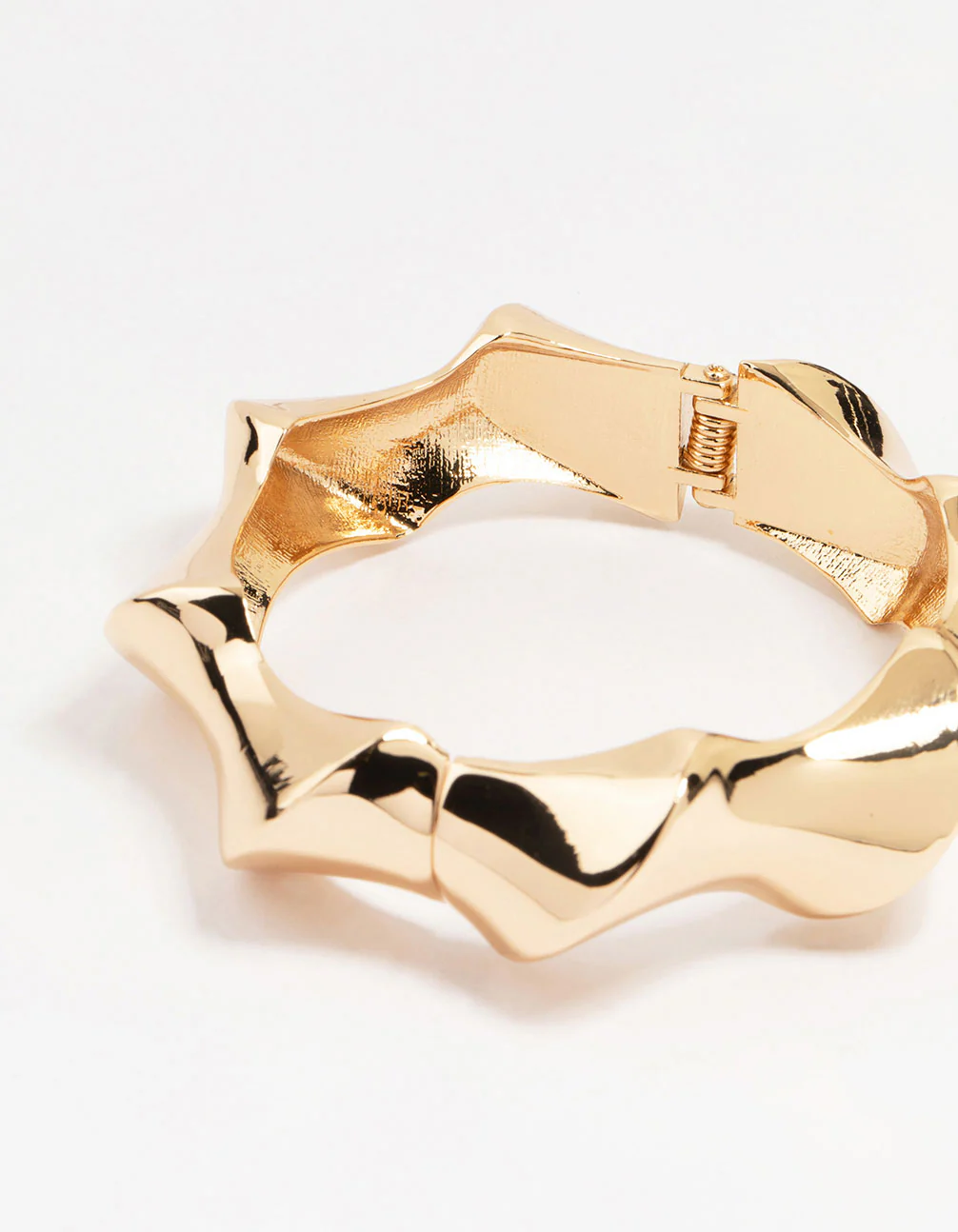 Gold Bamboo Twist Bangle - Image 3