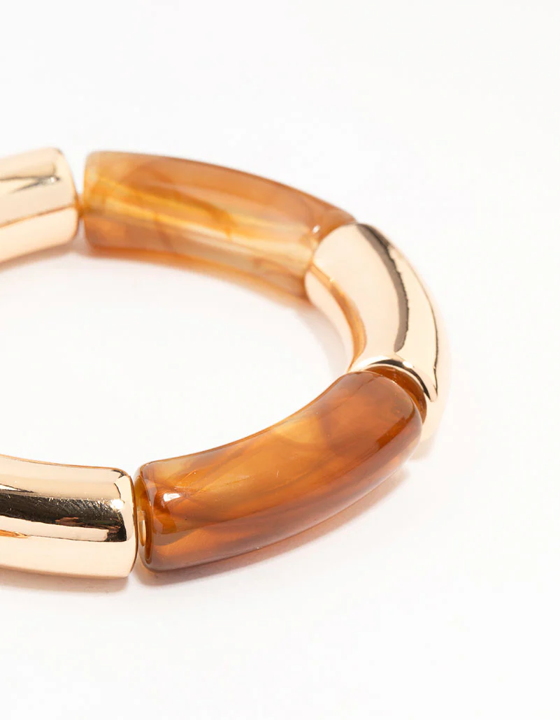 Gold & Resin Stretch Bangles 2-Pack - Image 3