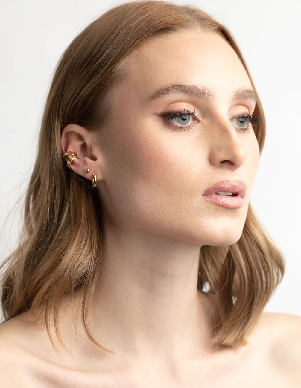 Gold Plated Basic Huggie & Cuff Earrings 8-Pack - Image 2