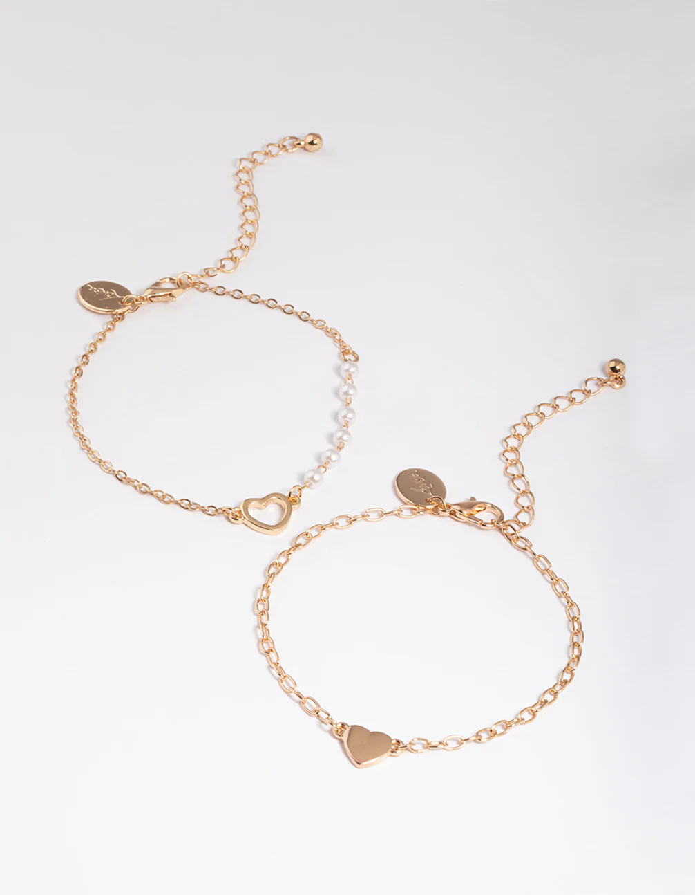 Gold Open Heart & Pearl Bracelet Pack - Image 2