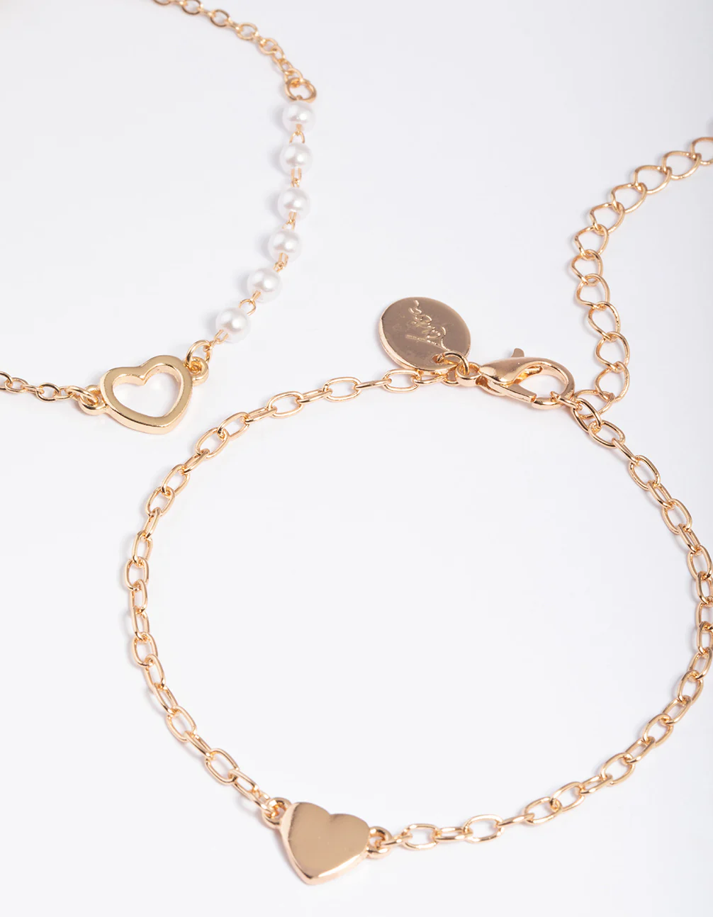 Gold Open Heart & Pearl Bracelet Pack - Image 3