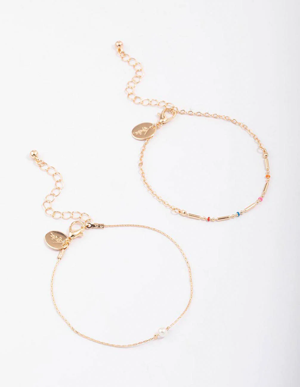 Gold Bead & Pearl Chain Bracelet Pack