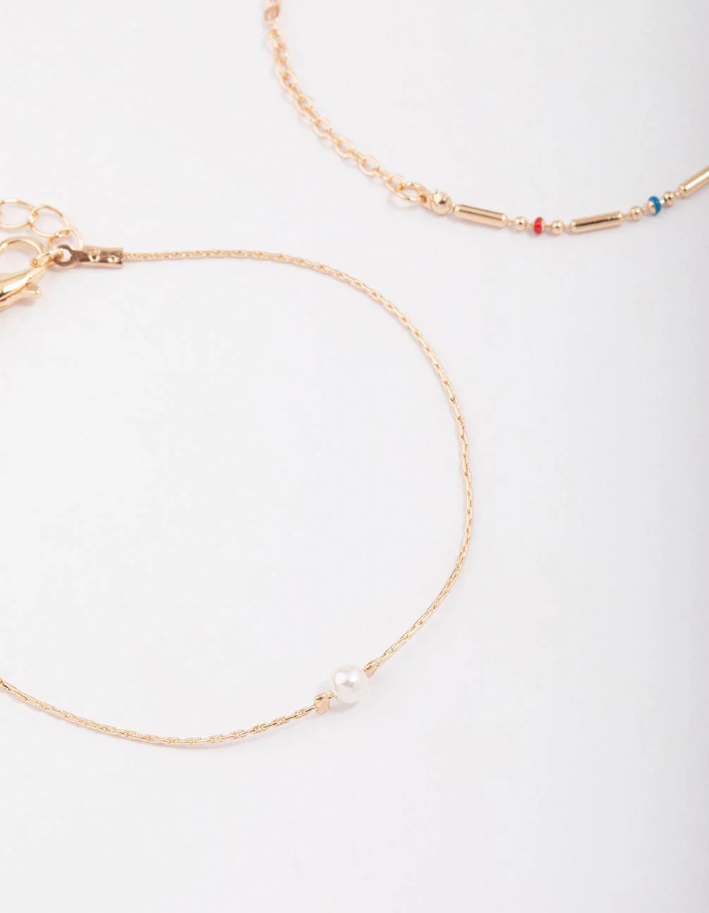 Gold Bead & Pearl Chain Bracelet Pack - Image 2