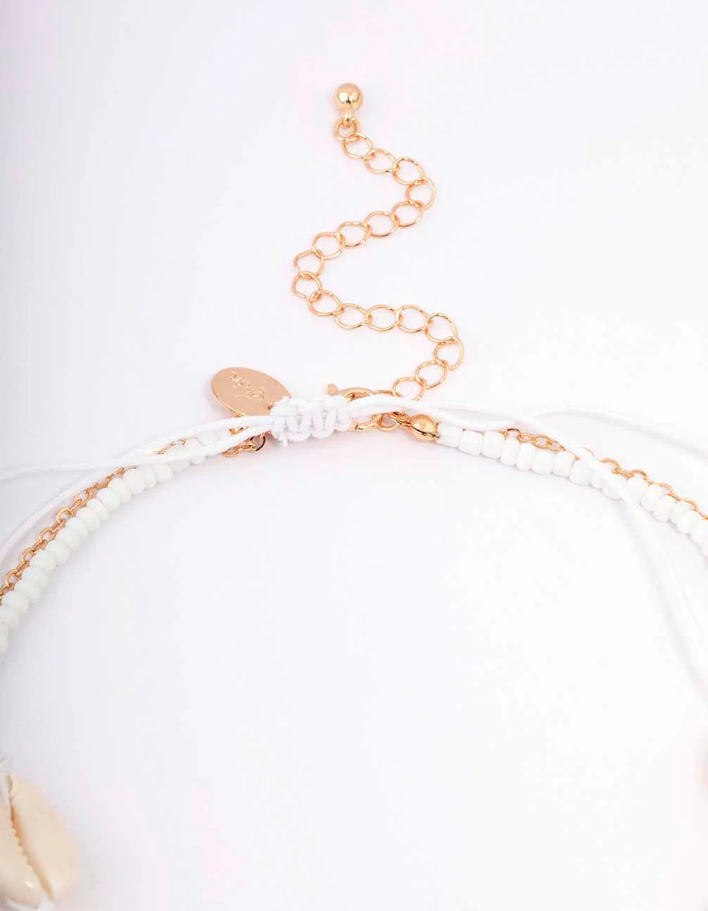 Gold Bead & Shell Layered Necklace - Image 3