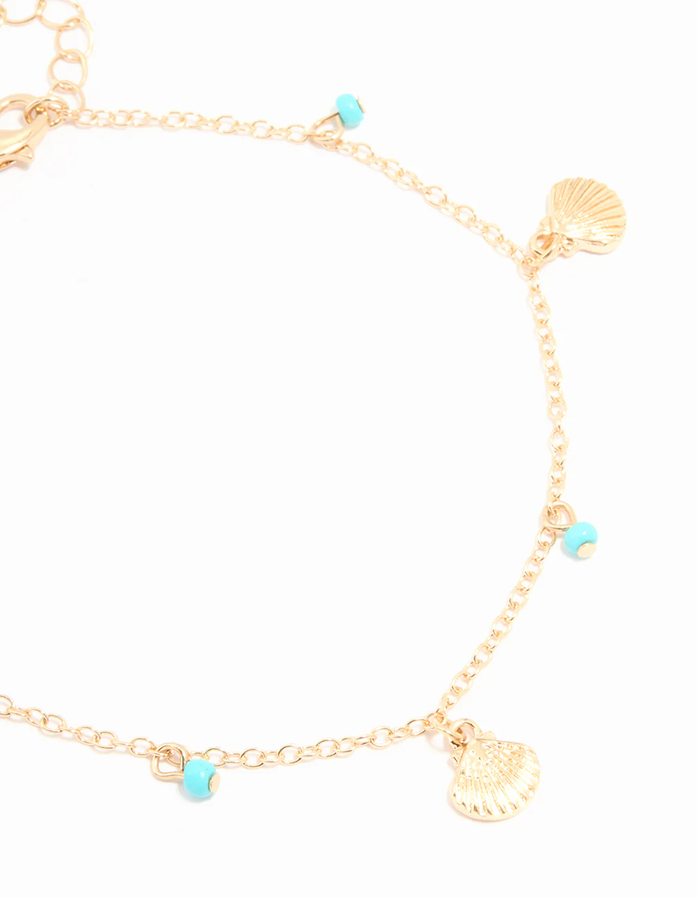 Gold Bead Shell & Tiny Starfish Anklets 2-Pack - Image 3