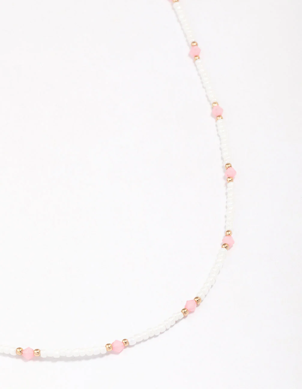 Gold Beaded Facet Chain Necklace