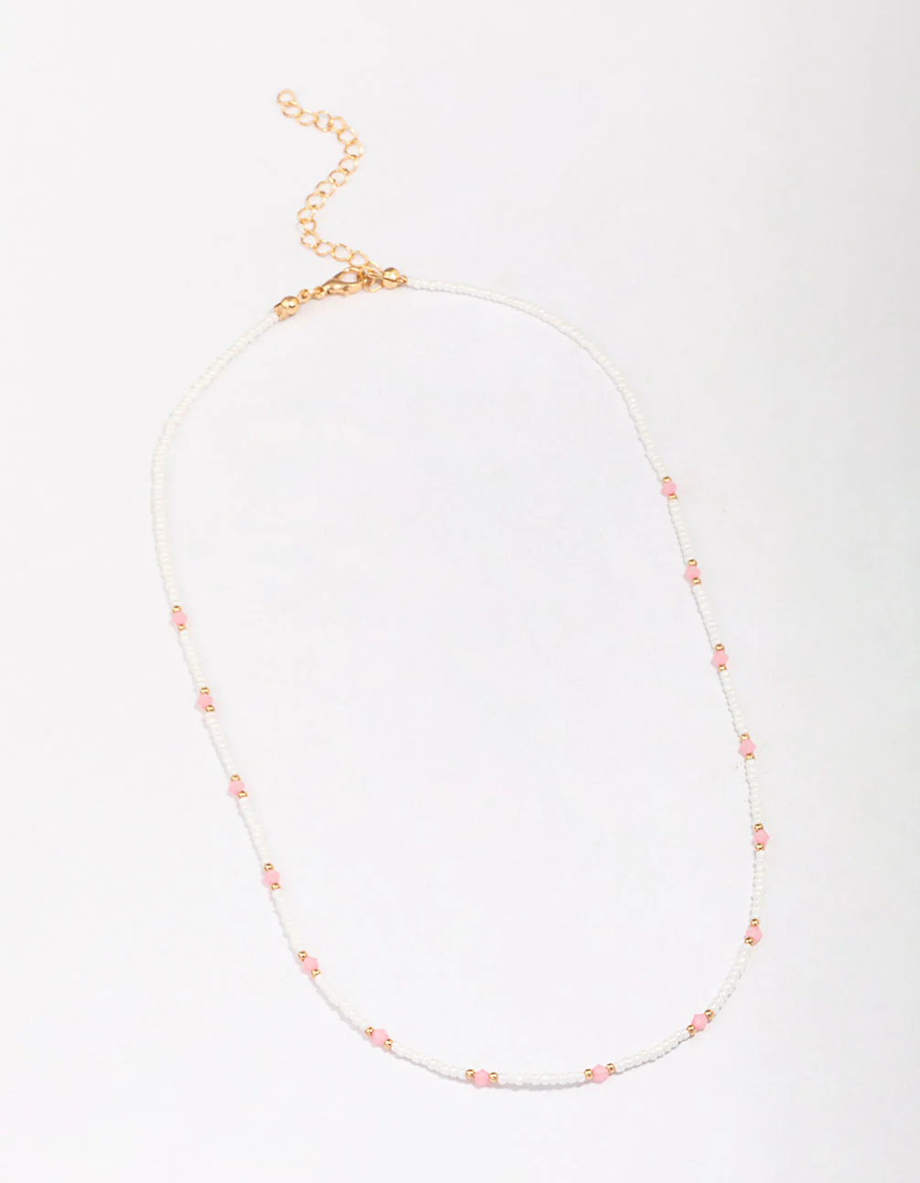 Gold Beaded Facet Chain Necklace - Image 2