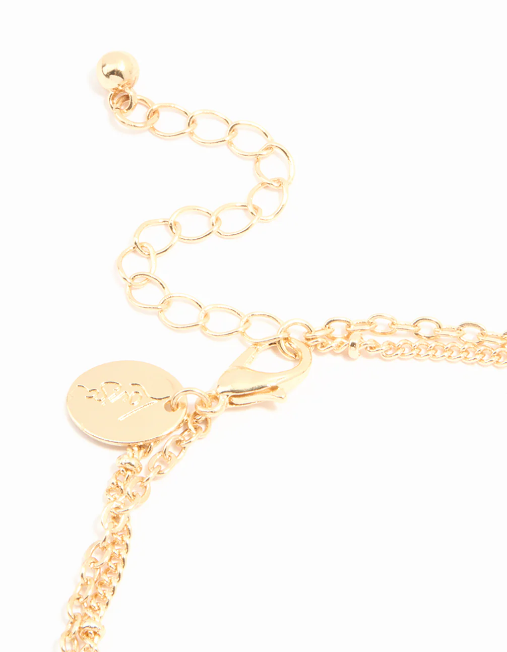 Gold Beaded Whale Tail & Fine Chain Layered Anklet - Image 3