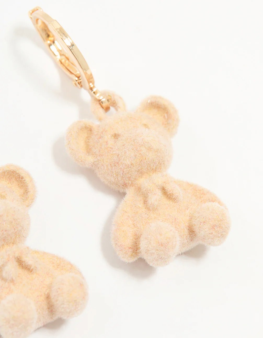 Gold Bear Huggie Drop Earrings - Image 3