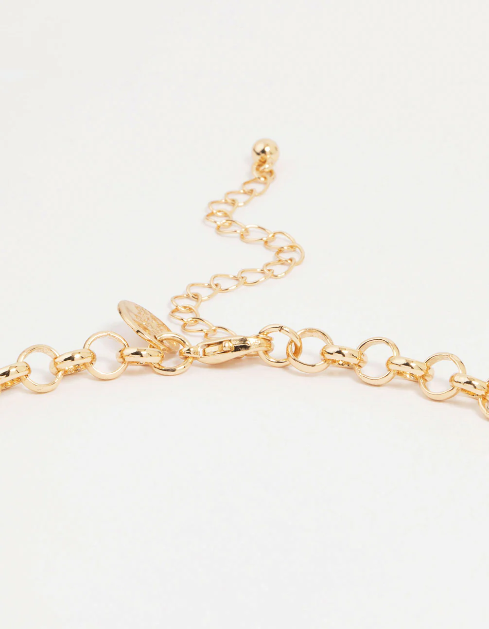 Gold Black Beaded Heart Charm Necklace - Image 5