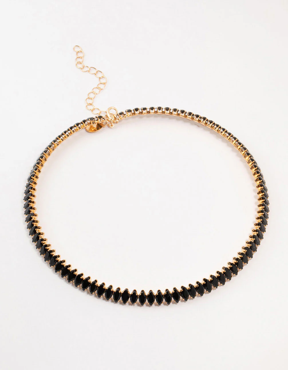 Gold Black Diamante Wrapped Stretch Choker - Image 2